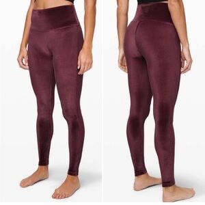 Lululemon Wunder Lounge High-Rise Tight 28" Velvet Garnet Size 6 Burgundy Yoga